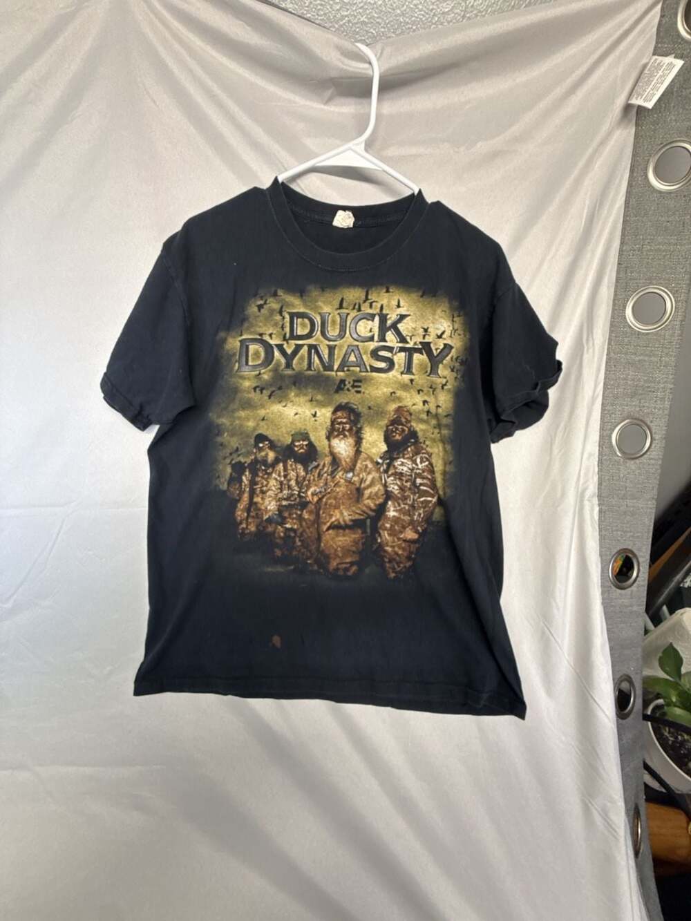 Vintage Y2K Jerzees Duck Dynasty Poster T-Shirt Size L Black Graphic Tee